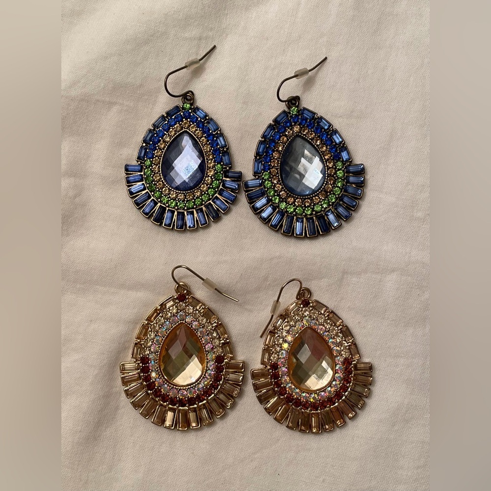 Forever 21 Two Pairs Teardrop Pierced Earrings